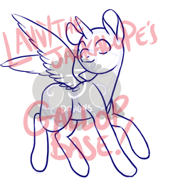 Size: 900x900 | Tagged: safe, artist:lavvythejackalope, oc, oc only, alicorn, alicorn oc, base, horn, lineart, simple background, watermark, white background, wings