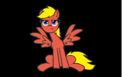 Size: 1200x750 | Tagged: safe, artist:whateverbender, edit, editor:whistle blossom, oc, oc:whistle blossom, pegasus, pony, angry, animated, base used, black background, blinking, cute, female, filly, foal, frame by frame, frown, gif, looking at you, madorable, recolor, simple background, sitting, solo, teenager, unamused, whistlebetes