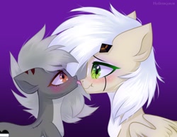 Size: 1800x1400 | Tagged: safe, artist:hydrargyrum, oc, oc only, pegasus, pony, blushing, boop, licking, lidded eyes, scar, scrunchy face, smiling, tongue out