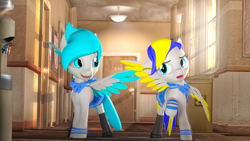 Size: 8000x4500 | Tagged: safe, artist:urgent coffee, oc, pegasus, pony, 3d, clothes, school uniform, source filmmaker