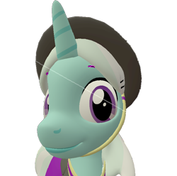Size: 726x720 | Tagged: safe, artist:topsangtheman, cornetta, pony, unicorn, 3d, bust, close-up, clothes, hat, looking at you, simple background, solo, source filmmaker, transparent background, uniform
