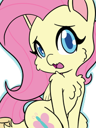 Size: 1536x2048 | Tagged: safe, artist:larrykitty, derpibooru import, fluttershy, pegasus, pony, my little pony: pony life, chest fluff, looking at you