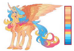 Size: 1280x887 | Tagged: safe, artist:yuyusunshine, classical hippogriff, hippogriff, hybrid, pony, magical lesbian spawn, offspring, parent:princess skystar, parent:sunset shimmer, reference sheet, simple background, solo, transparent background