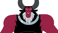 Size: 1280x720 | Tagged: safe, artist:background-conquerer, lord tirek, centaur, the ending of the end, beard, evil grin, facial hair, golden eyes, grin, horns, looking at you, muscles, nose piercing, nose ring, piercing, simple background, smiling, solo, transparent background, vector