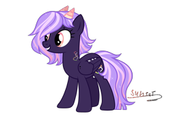 Size: 6188x4212 | Tagged: safe, alternate version, artist:lazuli, oc, oc only, original species, pony, eyelashes, grin, horns, signature, simple background, smiling, solo, text, transparent background