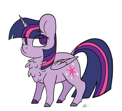 Size: 2200x2000 | Tagged: safe, artist:katyusha, derpibooru import, twilight sparkle, twilight sparkle (alicorn), alicorn, pony, chest fluff, colored hooves, cute, eye clipping through hair, female, high res, mare, no pupils, princess, simple background, small, solo, tiny pudge pony, white background