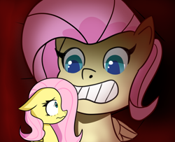 Size: 2920x2366 | Tagged: safe, artist:artiks, derpibooru import, fluttershy, pegasus, pony, my little pony: pony life, atg 2020, duality, floppy ears, generational ponidox, high res, newbie artist training grounds, scared