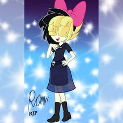 Size: 1080x1080 | Tagged: safe, artist:rjp.rammy, songbird serenade, equestria girls, my little pony: the movie, belt, boots, bow, clothes, equestria girls-ified, female, hair bow, humanized ponified human, open mouth, shirt, shoes, skirt, solo