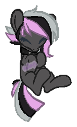 Size: 164x270 | Tagged: safe, artist:skulifuck, oc, oc only, earth pony, base used, choker, earth pony oc, eyes closed, simple background, solo, spiked choker, transparent background, watermark