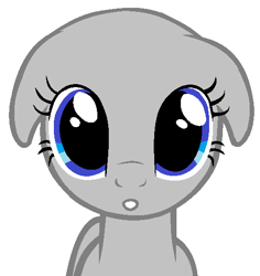 Size: 502x532 | Tagged: safe, artist:mangutangu, oc, earth pony, pony, bald, base, earth pony oc, eyelashes, floppy ears, simple background, solo, white background, wide eyes