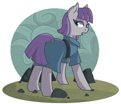 Size: 3093x2643 | Tagged: safe, artist:modularpon, artist:themodpony, maud pie, earth pony, pony, dock, female, high res, looking back, mare, open mouth, rock, rock farm, simple background, solo, transparent background