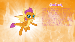 Size: 1280x719 | Tagged: safe, artist:andoanimalia, smolder, dragon, bio, cute, smolderbetes, solo