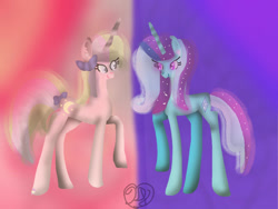 Size: 1024x768 | Tagged: safe, artist:commandereclipse, oc, oc:diamond gem, oc:sugar moon, unicorn, friends, horn, unicorn oc