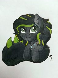 Size: 3120x4160 | Tagged: safe, artist:dawn-designs-art, oc, oc only, pony, female, mare, oc needed, solo, tailmouth, traditional art