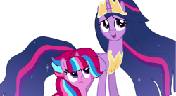 Size: 1978x1080 | Tagged: safe, artist:徐詩珮, derpibooru import, princess twilight 2.0, twilight sparkle, twilight sparkle (alicorn), oc, oc:bubble sparkle, alicorn, the last problem, alternate universe, base used, clothes, female, magical lesbian spawn, magical threesome spawn, mother and child, mother and daughter, multiple parents, next generation, offspring, older, older twilight, parent and child, parent:glitter drops, parent:spring rain, parent:tempest shadow, parent:twilight sparkle, parents:glittershadow, parents:sprglitemplight, parents:springdrops, parents:springshadow, parents:springshadowdrops, simple background, transparent background