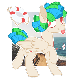 Size: 2160x2160 | Tagged: safe, artist:bittersweetcandy, artist:connorbal, oc, oc only, oc:marco polo, pegasus, pony, base used, high res, male, ocean, oversized wings, simple background, solo, stallion, tongue out, transparent background