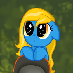 Size: 1280x1280 | Tagged: safe, artist:askgooglepony, oc, oc:internet explorer, pony, ask internet explorer, browser ponies, hat, internet explorer, puppy dog eyes, puss in boots, shrek 2, solo