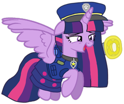 Size: 1184x999 | Tagged: safe, artist:徐詩珮, derpibooru import, twilight sparkle, twilight sparkle (alicorn), alicorn, pony, series:sprglitemplight diary, series:sprglitemplight life jacket days, series:springshadowdrops diary, series:springshadowdrops life jacket days, alternate universe, base used, chase (paw patrol), clothes, cute, paw patrol, simple background, transparent background