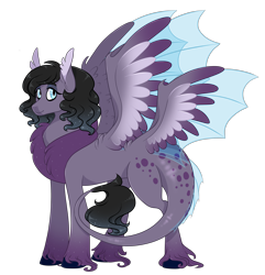 Size: 2700x2800 | Tagged: safe, artist:gigason, oc, oc only, hybrid, pony, butt wings, high res, interspecies offspring, multiple wings, offspring, parent:discord, parent:oc:shade, parents:canon x oc, simple background, solo, transparent background, unshorn fetlocks, wings