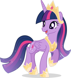 Size: 4105x4500 | Tagged: safe, artist:limedazzle, princess twilight 2.0, twilight sparkle, twilight sparkle (alicorn), alicorn, pony, the last problem, absurd resolution, alternate design, crown, cute, female, hoof shoes, jewelry, looking back, mare, open mouth, regalia, simple background, solo, transparent background, twiabetes, vector