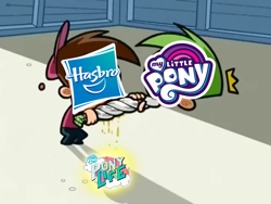 Size: 956x720 | Tagged: safe, my little pony: pony life, cosmo, hasbro, logo, meme, op is trying to start shit so badly that it's kinda funny, shitposting, the fairly oddparents, timmy turner