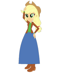 Size: 509x600 | Tagged: safe, artist:cartoonmasterv3, applejack, equestria girls, clothes, long skirt, skirt, solo, wizarding world