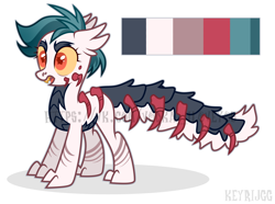 Size: 3500x2600 | Tagged: safe, artist:keyrijgg, oc, pony, scolopendra, adoptable, art, auction, simple background, watermark, white background