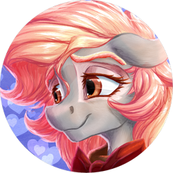 Size: 1024x1024 | Tagged: safe, artist:thatonegib, oc, oc only, oc:ava, pony, bowtie, clothes, commission, cropped, eyebrows, eyelashes, hoodie, long hair, looking to side, multicolored hair, profile picture, simple background, smiling, solo, transparent background