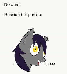 Size: 1044x1146 | Tagged: safe, artist:lostbrony, edit, oc, oc:specter, bat pony, bat pony oc, bat wings, cyrillic, eeee, meme, nobody meme, russian, wings