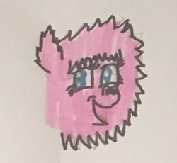 Size: 320x294 | Tagged: safe, artist:whistle blossom, oc, oc only, oc:fluffle puff, pony, bust, cute, female, flufflebetes, gasp, head only, looking at you, mare, marker drawing, open mouth, simple background, solo, traditional art, white background