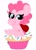 Size: 1463x2048 | Tagged: safe, artist:kittyrosie, derpibooru import, pinkie pie, earth pony, pony, blushing, cherry, chest fluff, cupcake, cute, diapinkes, female, food, mare, open mouth, ponies in food, simple background, sitting, solo, white background