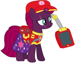 Size: 1235x1040 | Tagged: safe, artist:徐詩珮, fizzlepop berrytwist, tempest shadow, pony, unicorn, series:sprglitemplight diary, series:sprglitemplight life jacket days, series:springshadowdrops diary, series:springshadowdrops life jacket days, aid marshall (paw patrol), alternate universe, base used, clothes, female, marshall (paw patrol), paw patrol, simple background, transparent background