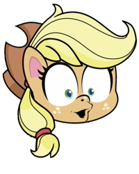 Size: 1455x1823 | Tagged: safe, derpibooru import, edit, edited screencap, screencap, applejack, earth pony, pony, my little pony: pony life, the best of the worst, spoiler:pony life s01e02, emote, pogchamp, poggers, simple background, solo, transparent background