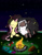 Size: 900x1150 | Tagged: safe, artist:hisp, derpibooru import, fluttershy, pegasus, pony, sheep, cute, eyes closed, female, fire, long hair, mare, night, pokéball, pokémon, stars, wooloo