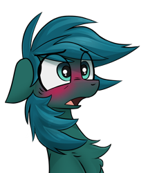 Size: 2562x3000 | Tagged: safe, artist:fenixdust, oc, oc:poison trail, earth pony, pony, blushing, bust, earth pony oc, male, reaction image, simple background, solo, stallion, transparent background