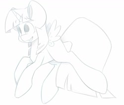 Size: 1432x1216 | Tagged: safe, twilight sparkle, twilight sparkle (alicorn), alicorn, pony, black and white, doodle, grayscale, monochrome, solo