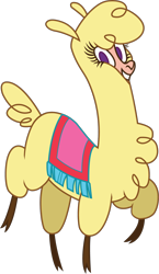 Size: 984x1696 | Tagged: safe, artist:mane6, paprika paca, alpaca, them's fightin' herds, chest fluff, cloven hooves, community related, female, grin, no pupils, purple eyes, simple background, smiling, solo, teeth, transparent background, vector