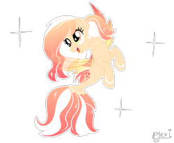 Size: 804x660 | Tagged: safe, artist:lazuli, oc, oc only, oc:peach juice, pony, seapony (g4), eyelashes, open mouth, seaponified, signature, simple background, smiling, solo, species swap, transparent background