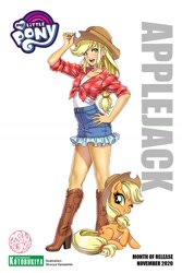 Size: 788x1182 | Tagged: safe, derpibooru import, applejack, earth pony, human, pony, anime, human ponidox, humanized, kotobukiya, kotobukiya applejack, self ponidox