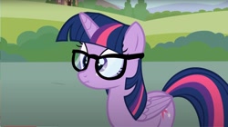 Size: 1680x939 | Tagged: safe, artist:forgalorga, twilight sparkle, twilight sparkle (alicorn), alicorn, pony, female, glasses, mare, perfect disguise, solo, youtube link