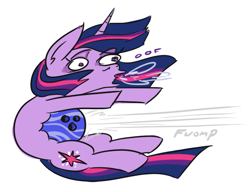 Size: 645x496 | Tagged: safe, artist:jargon scott, twilight sparkle, unicorn twilight, pony, unicorn, abuse, ball, bowling ball, female, mare, oof, simple background, solo, this ended in pain, twilybuse, white background