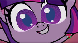 Size: 1440x809 | Tagged: safe, screencap, twilight sparkle, twilight sparkle (alicorn), alicorn, pony, my little pony: pony life, princess probz, spoiler:pony life s01e01, close-up, cute, solo, treehouse logo, twiabetes