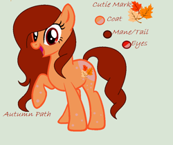 Size: 821x689 | Tagged: safe, artist:lominicinfinity, oc, oc:autumn path, earth pony, pony, female, mare, raised hoof, simple background, solo