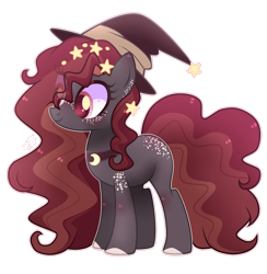 Size: 2509x2575 | Tagged: safe, artist:sugaryicecreammlp, oc, oc:scarlet willow, earth pony, pony, female, hat, mare, simple background, solo, transparent background, witch hat