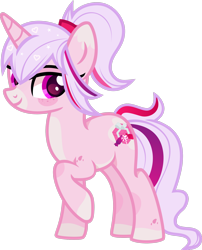 Size: 1600x1983 | Tagged: safe, artist:n0kkun, oc, oc only, oc:sweeten dreams, pony, unicorn, coat markings, female, freckles, mare, multicolored mane, raised hoof, simple background, solo, transparent background