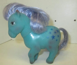 Size: 720x603 | Tagged: safe, blue belle, g1, azul celeste, irl, ooak, photo, piggy pony, prototype, solo, spain, spanish, toy, variant