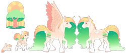 Size: 6097x2556 | Tagged: safe, artist:jackiebloom, oc, oc only, alicorn, pony, age progression, alicorn oc, baby, baby pony, colt, commission, cutie mark, foal, horn, magical lesbian spawn, male, offspring, parent:applejack, parent:princess celestia, parents:applelestia, simple background, solo, spread wings, stallion, transparent background, unnamed oc, wings