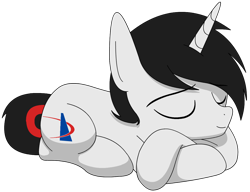 Size: 1136x871 | Tagged: safe, artist:lonebigcity, oc, oc:aeromir svechkar, pony, unicorn, cute, foal, male, simple background, sleeping, solo, transparent background