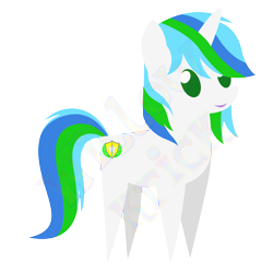 Size: 5334x5334 | Tagged: safe, artist:willow krick, oc, oc only, oc:cyanine willow, unicorn, horn, simple background, solo, transparent background, unicorn oc, vector, watermark