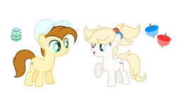 Size: 3680x2004 | Tagged: safe, artist:darbypop1, oc, oc:lil eggsy, oc:topsy, earth pony, pony, unicorn, colt, female, filly, high res, male, simple background, transparent background